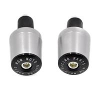 Contrapesos Manillar Moto Empuñaduras de Manillar Motocicleta universales 22 mm Extremos Pesos CNC Silder Plugs(Silver)