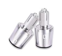 Contrapesos Manillar Moto para S-UPER S-OCO CPx CUx CU TC 50/MAX/W-Anderer TS TSX 1500 2019-2022 Manillar de Motocicleta Empuñaduras de Manillar Tapa Tapones de manija Final(Silver)
