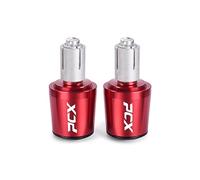 Contrapesos Manillar Moto Puños de Manillar Motocicleta CNC Tapones Extremo Tapa(Red)