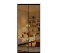 Contrapuertas con Mosquitera 135 x 200 cm Cierre Automático Fly Screens for Doors Instalación sin Taladro para Puerta Exterior de Balcón Patio, Negro