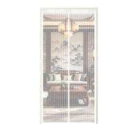 Contrapuertas con Mosquitera 135 x 210 cm Cierre Automático Cortina Mosquitera Magnética para Puertas Instalación sin Taladro para Puerta Exterior de Balcón Patio, Blanco