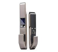 Contraseña de cerradura electrónica, huella dactilar tarjeta deslizante, desbloqueo por combinación llave mecánica(Silver)