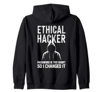 Contraseña de hacker ética demasiado corta La cambié Ciberseguridad Sudadera con Capucha