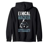 Contraseña de hacker ética sarcástica demasiado corta, así que la cambié Sudadera con Capucha