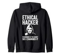 Contraseña de humor de hacker ético demasiado corta, así que la cambié Sudadera con Capucha