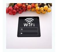 Contraseña de señal WiFi, Letrero de contraseña WiFi público, adhesivo pared acrílico regrabable, multicolor, 4 pulgadas(Black)