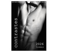 contrastes hommes (Calendrier mural 2026 DIN A4 horizontal), CALVENDO calendrier mensuel: Calendrier mensuel avec 13 photos en noir et blanc avec du nu artistique masculin