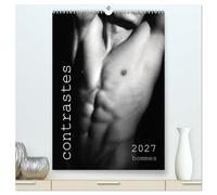 contrastes hommes (Calendrier mural haut de gamme 2027 DIN A2 horizontal), CALVENDO calendrier mensuel: Calendrier mensuel avec 13 photos en noir et blanc avec du nu artistique masculin