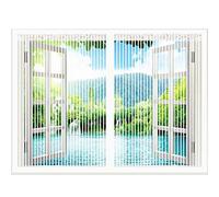 Contraventanas con Mosquitera Cortina Mosquitera Magnética Para ventanas Protección Contra Insectos ventana Balcón Sala Estar Patio Pegado -105x115cm(41x45inch)