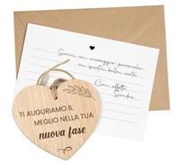 CONTRAXT Biglietto Regalo di Addio in Legno. Ciondolo a Cuore, Biglietto Originale per Colleghi, Capo, Insegnanti, Fine Anno Scolastico, Laurea, Amici