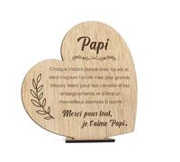 CONTRAXT Cadeau carte grands-père original. Idee cadeau carte Fete des Grands-Pères Grand-père Bois anniversaire grand-père père noël originale 3d fait à la main (Grand-père)