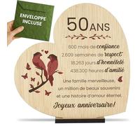 CONTRAXT Cadeau Noces d'Or 50 ans de Mariage pour Parents Idée Cadeau Originale pour 50ème Anniversaire de Mariage Mère & Père Carte de Vœux (50 Ans)