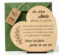 CONTRAXT Cadeaux Originaux pour Amies Carte en Bois pour la Meilleure Amie Postale pour Anniversaire Noël Saint-Valentin Départ Femme Remerciement et Félicitations