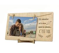 CONTRAXT Cadre album photo Saint Valentin. Cadre support tableau porte cadeaux détails idées originales bonne saint valentin amoureux pele mele photo mural corde pince bois Homme Femme (Couples FR)