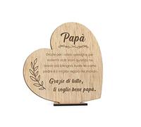 CONTRAXT Carta del papà in legno per la festa del papà. Regali speciali compleanno padri Dettagli congratulazioni cartoline padre italiano speciale felice festa del papà meravigliosa (Padre)