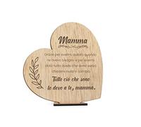 CONTRAXT Carta regalo festa della mamma in legno. Regalo originale mamma compleanno Cosa regalare a una mamma Biglietti di auguri felice festa della mamma legno (Mamma)