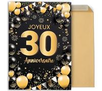 CONTRAXT Carte d’anniversaire 30 ans. Grande carte pliable 42x30 cm avec félicitations pour famille, amis et collègues (30 ans)