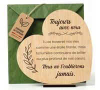 CONTRAXT Carte de condoléances en bois. Carte de décès à offrir en guise de cadeau de deuil à la personne décédée, homme ou femme