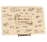 CONTRAXT Carte de Départ ou Livre de Signatures en Bois. Cadeau Original pour Adieu aux Collègues, Chefs, Professeurs, Fin de Cours, Graduations, Amis (Départ)
