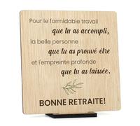 CONTRAXT Carte de retraite originale en bois. Cadeaux uniques pour la retraite pour hommes et femmes, collègues, chefs, amis, enseignants (Retraite)