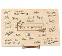 CONTRAXT Carte de Retraite ou Livre de Signatures en Bois. Cadeaux Uniques pour la Retraite pour Hommes et Femmes, Collègues, Chefs, Amis, Enseignants (Retraite)