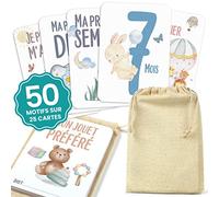 CONTRAXT Carte etape bebe. Carte mois par mois Etapes a grandir bebe Ma premiere annee étape bébé Cadeau premiere fois bebe naissance original garcon futur parents maman (Francais)