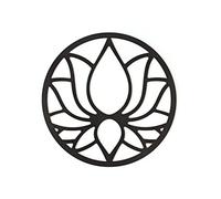 CONTRAXT Cuadros Flor de Loto decoracion pared. Cuadros de mandalas decorativos de madera tallada calada para la pared Regalos Esoterismo amuletos meditacion yoga (Flor de Loto, Negro)