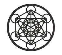 CONTRAXT Cubo metatron geometria sagrada. Cuadros de mandalas decorativos de madera tallada calada para la pared Regalos Esoterismo amuletos meditacion accesorios (Cubo de Metatron, Negro)