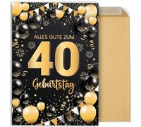CONTRAXT Geburtstagskarte zum 40. Geburtstag. Originelle große Klappkarte 42x30 cm mit Glückwünschen für Familie, Freunde und Kollegen (40 Jahre)