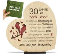 CONTRAXT Geschenk zum 30. Hochzeitstag Perlenhochzeit Geschenkidee zum 30. Jahrestag für Ehepaar Mann & Frau Glückwunschkarte Jubiläum (30 Jahre)