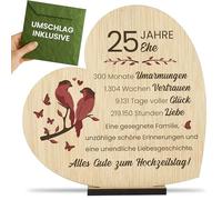 CONTRAXT Geschenk zur Silberhochzeit Originelle Geschenkidee zum 25. Hochzeitstag für Ehepaare Deko & Glückwunschkarte zum 25. Jubiläum Silberne Hochzeit (25 Jahre)