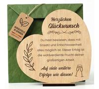 CONTRAXT Glückwunschkarte aus Holz. Geschenke zur Feier besonderer Erfolge Originale Geschenke Abschluss Job Mann Frau Glückwunschkarten (Glückwunsch)