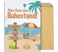 CONTRAXT Glückwunschkarte zum Ruhestand 42x30 cm geöffnet. Große Karte zur Rente mit Unterschriften - Originelles Geschenk für Kollegen, Männer oder Frauen (Ruhestand)