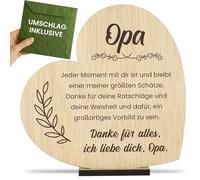CONTRAXT Großvatertags Karte Opa aus Holz. Karte Bester Opa großvatertag großvatertagsgeschenk karte großvatertag großvatertagskarte herzlichen glückwunsch für opa (Opa)