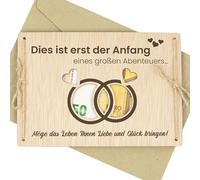 CONTRAXT Holzkarte als Geldgeschenk zur Hochzeit Originelle Geschenkidee für das Brautpaar Geldhalter für die Flitterwochen