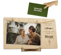 CONTRAXT Photo Frame Mama Mother's Day. Frame to hang photos with natural wood clips gift ideas original details for mom postcard mother's day new wonderful original (Mother EN)