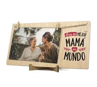 CONTRAXT Quieres ser mi madrina. Portafotos con pinzas de madera Regalo original tarjeta madrina de tu bebé. Marco colgar fotos con pinzas 10x15 madera dedicatoria (Madrina)