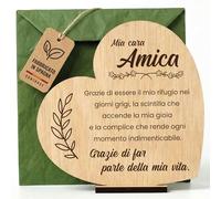 CONTRAXT Regali Originali per Amiche Biglietto in Legno per la Migliore Amica Cartolina per Compleanno Natale San Valentino Addio Donna Ringraziamento e Auguri