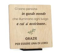 CONTRAXT Regali per Ringraziare Persone Speciali. Biglietti di Ringraziamento in Legno Originali per Compleanno di Amici, Uomini e Donne - Biglietti di Grazie (Grazie)