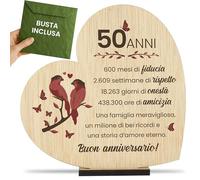 CONTRAXT Regalo per Nozze d'Oro 50° Anniversario di Matrimonio Idea Regalo Originale per Genitori Mamma e Papà Biglietto di Auguri 50 Anni (50 Anni)