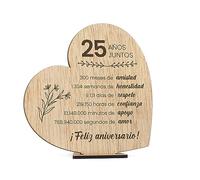 CONTRAXT Regalos originales para bodas de plata. Ideas regalos originales 25 años Tarjeta felicitacion 25 aniversario Decoracion Bodas de plata pareja novios mujer hombres (25 Años)