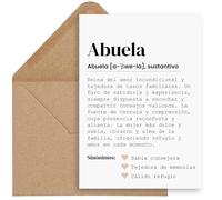 CONTRAXT Tarjeta abuela. Regalos para abuelas Detalles originales felicitacion postales español feliz dia de la abuela