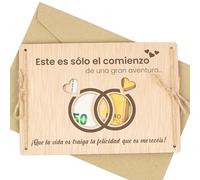 CONTRAXT Tarjeta de Madera para Regalar Dinero en Bodas Regalo Original para Novios Recién Casados Soporte para Fondo de Luna de Miel