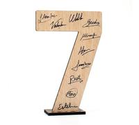 CONTRAXT Tarjeta felicitacion para cumpleaños y aniversarios. Numero de madera 7 Postal o Libro de firmas Regalo original de feliz cumpleaños aniversario cumple amigos hombre mujer (7)