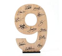 CONTRAXT Tarjeta felicitacion para cumpleaños y aniversarios. Numero de madera 9 Postal o Libro de firmas Regalo original de feliz cumpleaños aniversario cumple amigos hombre mujer (9)