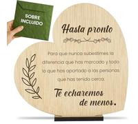 CONTRAXT Tarjeta regalo de despedida madera. Detalle tarjeta regalo original despedida compañeros trabajo profesores maestras jefes fin de curso graduaciones amigas que se van (Despedida)