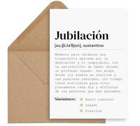 CONTRAXT Tarjeta regalo original Feliz Jubilacion. Regalos originales jubilacion con dedicatoria compañeros trabajo jefes amigos profesor maestra jubilado hombre mujer
