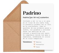 CONTRAXT Tarjeta regalo original peticion Padrino del bebe. Tarjeta postal idea regalo original para preguntar Peticion Quieres ser mi Padrino bautizo bebe
