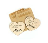 CONTRAXT Tarjetas anunciar embarazo madera. Ideas regalos originales Vais a ser Abuelos Sorpresa anuncio Embarazo