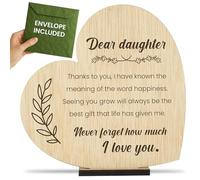 CONTRAXT Wooden Gift Card for Daughter. Original Gift for Daughter Birthday Card Gift Ideas Thank You Plaque Sign for Daughter in Wood